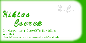 miklos cserep business card